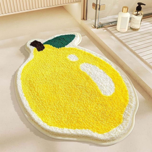Fruit Bath Mat for Kids | Soft Microfiber Absorbent Bathroom Rug | Non-Slip Backing | Fast Drying | 40x60 cm | Ideal for Children's Room, Bathroom & Living Areas
