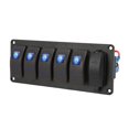 thumbnail image 4 of 12V‑24V 5 Gang Rocker Switch Panel with Dual USB 5V3.4A Blue Backlight LED for Marine Boat Car Truck, 4 of 6