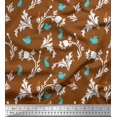 thumbnail image 1 of Soimoi Modal Satin Fabric Leaves,Floral & Rabbit Animal Print Fabric by the Yard 42 Inch Wide, 1 of 3