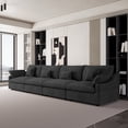 thumbnail image 2 of The Magic Home 4-Seater Cloud Modular Linen Sectional Sofa, Black, 2 of 14