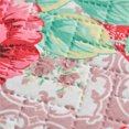 thumbnail image 4 of JML Quilt Set 3 Piece, Embossed Bedspread Bedding Set With 2 Shams, Queen, Pink & Green, 4 of 6