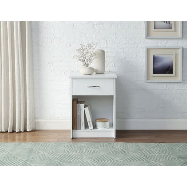 Mainstays Single Drawer Nightstand, White