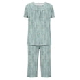 thumbnail image 5 of Rbaofujie Chemises de Nuit pour Femmes Femmes Décontracté Boutons Col Rond Manches Courtes Blouse Mode Poches Pantalon Pyjama Ensemble Pyjamas pour Filles, 5 of 5