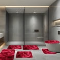 thumbnail image 4 of Bathroom Rug Set 6 Piece | Plush Toilet Mats & Bath Mats | Non Slip Water Absorbent Washable Rugs for Bathroom Floor | Whole Room Set for Home, 4 of 6