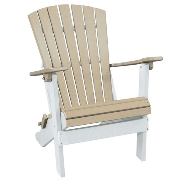 American Furniture 519WWWT Chaise Adirondack Pliante Weatherwood avec Base Blanche