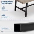 thumbnail image 3 of EDTara 62.99" Large Dining Table for 4–6, Rustic Wood Top with Sturdy Black Metal Legs, Industrial Rectangular Table for Kitchen, Dining Room & Living Room, 3 of 8
