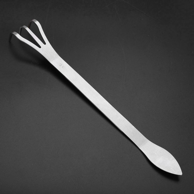 Fdit Stainless Steel Root Bonsai Rake,3-Prong Loosen Soil Bonsai Tree Tools with Ergonomic Handle