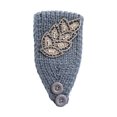 thumbnail image 4 of Crochet Headbands Winter Leaves Pattern with Rhinestones Elastic Head Protector Wide Warm Chunky Hair Accessories for Girls Dark Gray, 4 of 6