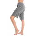 thumbnail image 1 of Plebaso Knee Length Shorts for Women Drawstring Lounge Long Shorts Summer Athletic Shorts with Pockets, 1 of 4