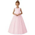 thumbnail image 1 of Wo-Fusoul Robe d'Anniversaire pour Filles, Robe de Princesse d'Été Sans Manches à Col Rond en Tulle et Maille, Robe de Fête pour Enfants de 1 à 15 Ans, 1 of 5