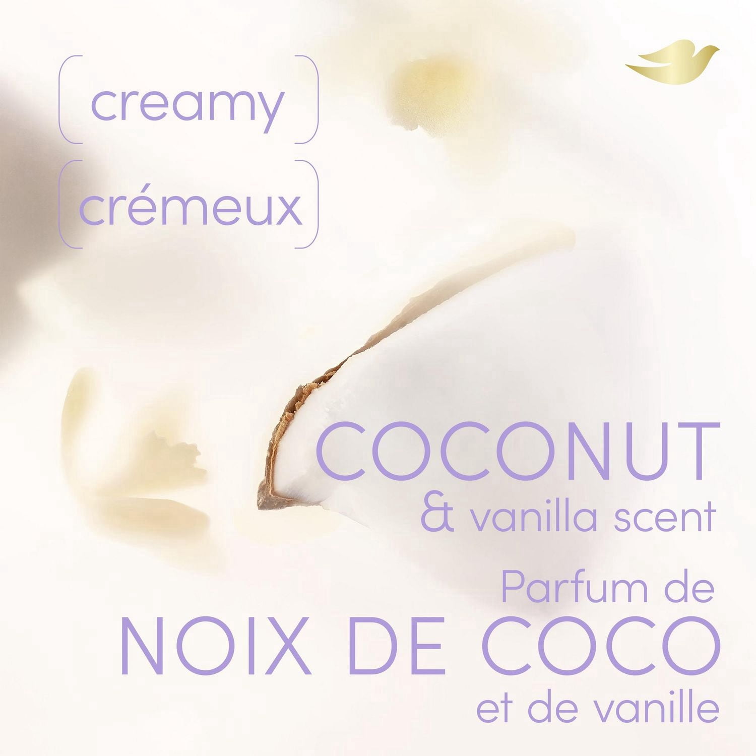 Déodorant corporel sans aluminium Bâton Anti-Friction, Dove parfum noix de coco et vanille, 72 heures de protection anti-odeurs