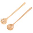 thumbnail image 2 of Wooden Soup Spoon, Beech Wood Wooden Spoon 2 Pcs  For Serving, 2 of 8