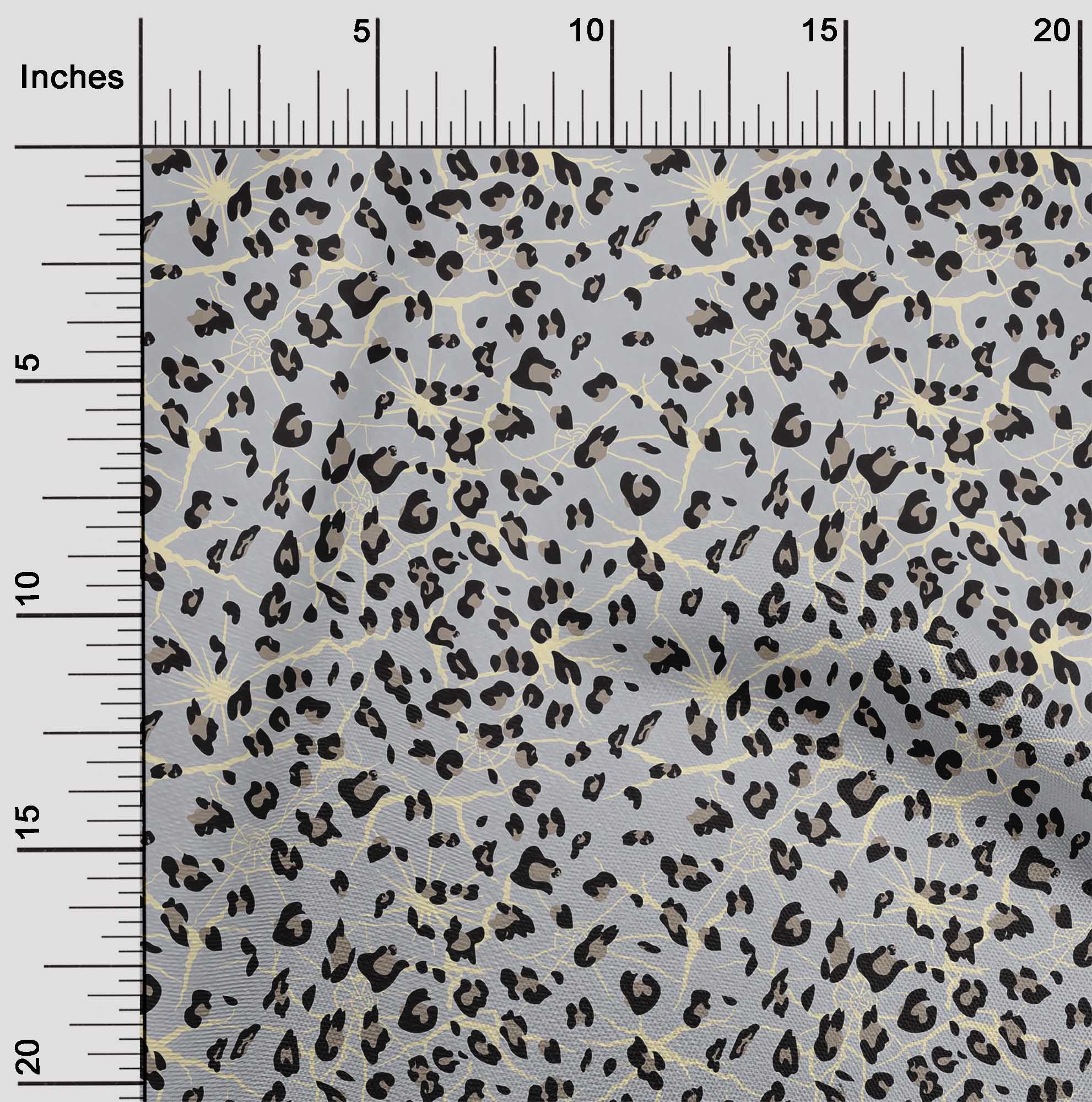oneOone Cotton Poplin Fabric Leopard Animal Skin Printed Fabric 1 Yard 42 Inch Wide