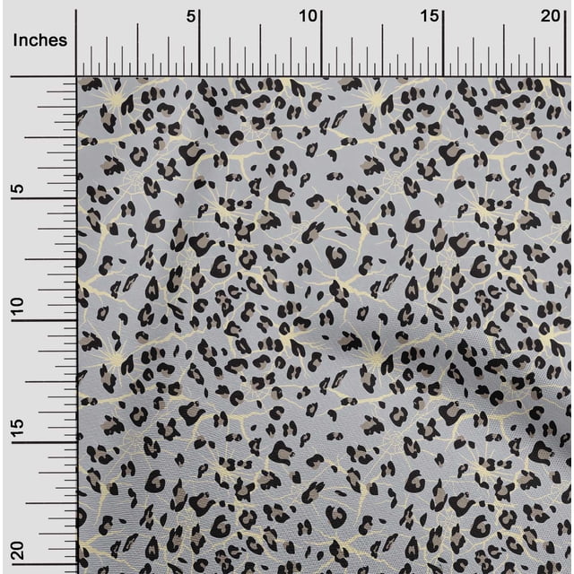 oneOone Georgette Viscose Fabric Leopard Animal Skin Print Fabric BTY 42 Inch Wide