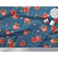thumbnail image 2 of Soimoi Polyester Crepe Fabric Check,Leaves & Rose Flower Printed Fabric 1 Yard 42 Inch Wide, 2 of 3