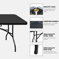 thumbnail image 4 of Newest 8ft Folding Table, Portable Plastic Table for Camping, Picnics, Parties, High Load Bearing Foldable Table Black, 4 of 6