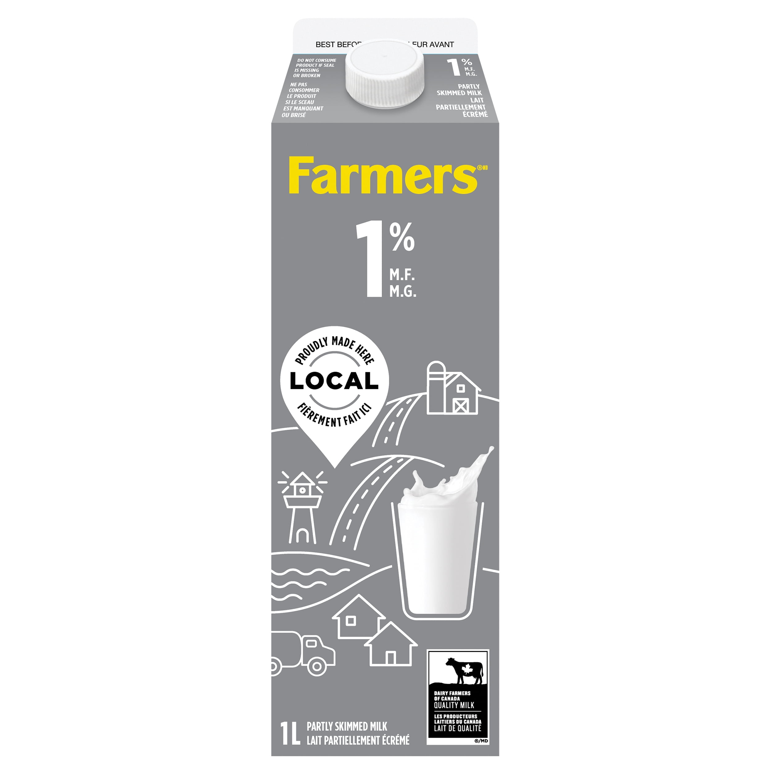Farmers 1L Lait Partiellement Écrémé 1 %