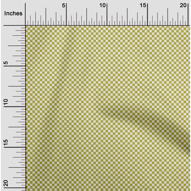 oneOone Cotton Silk Fabric Geometric Check Printed Craft Fabric BTY 42 Inch Wide
