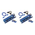 thumbnail image 1 of Transemion 2021 PCI-E Riser 6-pin with LED Lights Crypto Mining Card 1x TO 16x PCI-E RISER Blue 1M 2Set, 1 of 6