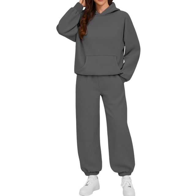 sageysalite Ensembles de Survêtements pour Femmes Col Rond Chandail à Enfiler Manches Longues Ensembles 2 Pcs Décontractés Entraînement Course Jogger Ports Tenues d'Automne