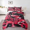thumbnail image 1 of Ensemble de Douillette de Jeu - Douillette de Gamer Ensembles de Literie Simple pour Garçons, Design Camouflage Noir et Rouge Déco de Chambre de Gamer Camouflage pour Garçons, 1 of 5