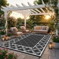 thumbnail image 3 of Reversible Outdoor Rug, Waterproof Plastic Straw Mat – Durable, UV-Resistant, Easy-Clean, Non-Shedding Patio Carpet for Deck, Porch, Balcony, Backyard, Camping, RV Use, 3 of 8