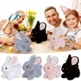 thumbnail image 4 of Q-630 Grey Plush Rabbits Toy Small Fluffy Bunny Doll Kids Decor Gift 15Cm High Soft Stuffed Animal, 4 of 9