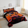 thumbnail image 3 of Orange Gaming Kids Queen Comforter Set - Gamer Comforter Boys Queen Size Bedding Set, Neon Lights Abstract Geometry Design Gamer Room Decor, 3 of 5