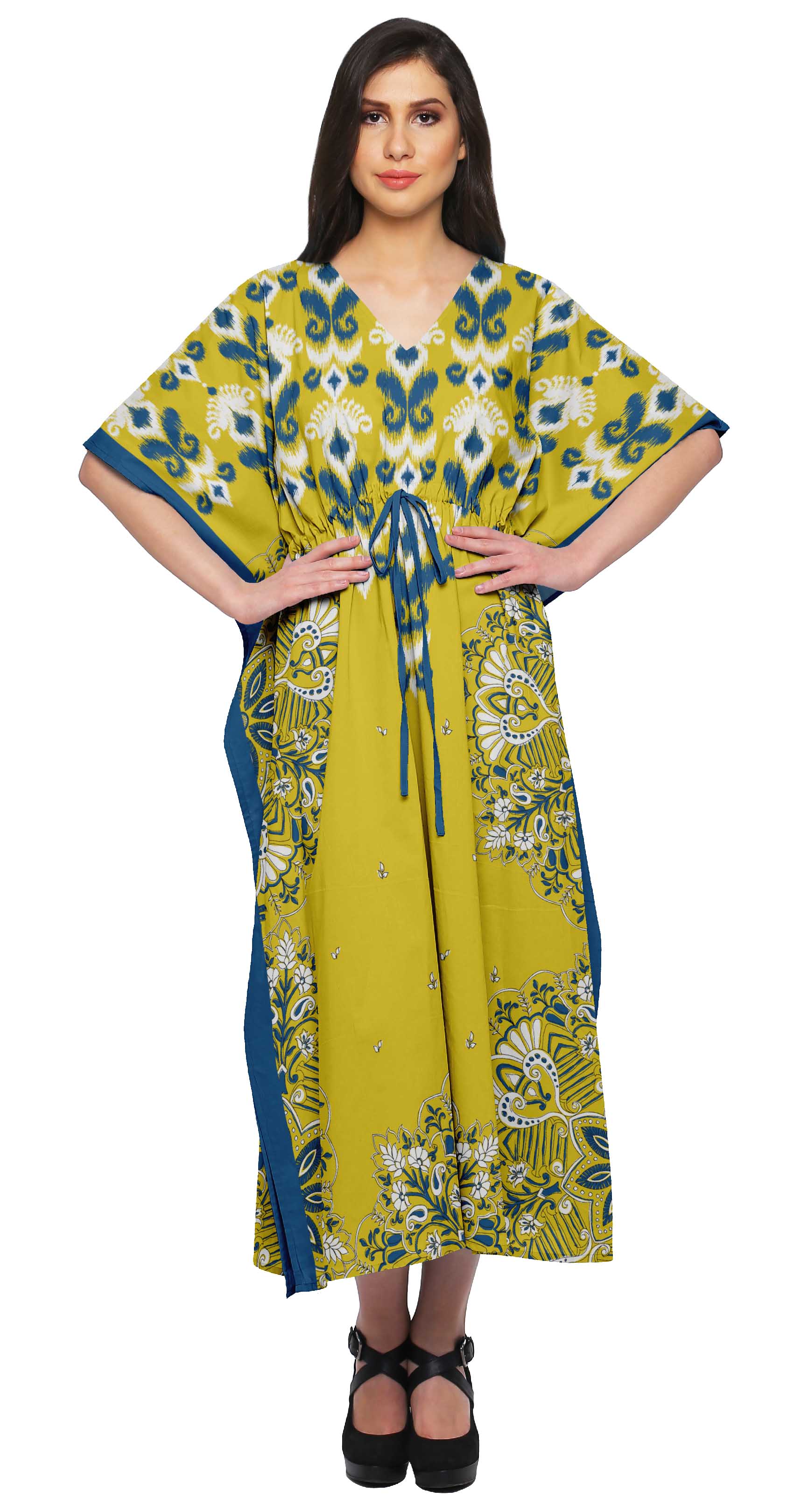 Moomaya Caftan pour Femmes Grande Taille Tenue d'Été Sortie de Plage Kimono Robe Caftan
