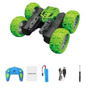 RC Remote Control All Terrain Car Double Fancy Stunt Car 360°Rotation Stunt Car Offroad RC Vehicle With LED 2.4 Controlled Car Crawlers For Kids For Saying You Land of B Remote Control Car outside