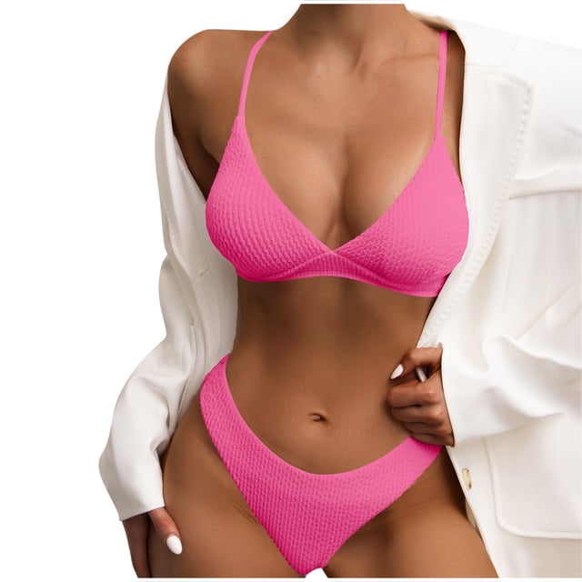 XZNGL Fashion Women Split Swimsuit Show Waist Solid Color Sexy Bikini