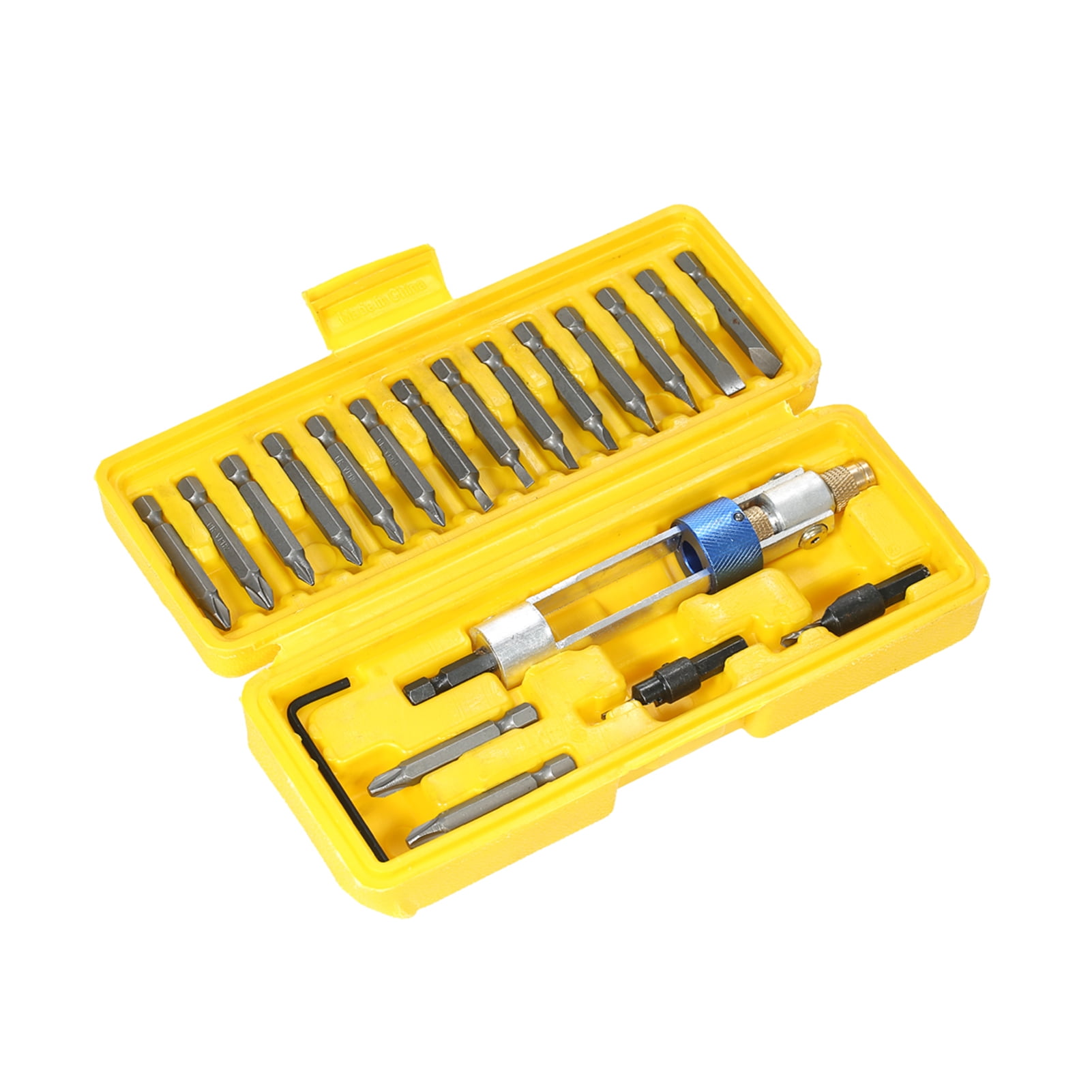 20-Piece Chrome-Vanadium Steel Power Tool Kit with Half-Time Drill Driver, 8 Phillips Bits, 8 Flathead Bits, 2 Countersink Bits & Allen Wrench – Quick-Switch Woodworking & Electrical Tool Set in
