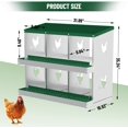 thumbnail image 4 of Chicken Nesting Box, 6 Compartment Metal Chicken Nesting Boxes for Chicken Coop, Easy Egg Collection, Easy Cleaning, Chicken Laying Boxes for Hens, Green, 4 of 7