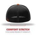thumbnail image 4 of Richardson Pulse Sportmesh with R-Flex Cap, S-M, White-Black-Orange Tri, 4 of 6