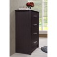thumbnail image 3 of Hodedah Four Drawer Contemporary Wooden Chest in Chocolate Finish, 3 of 8