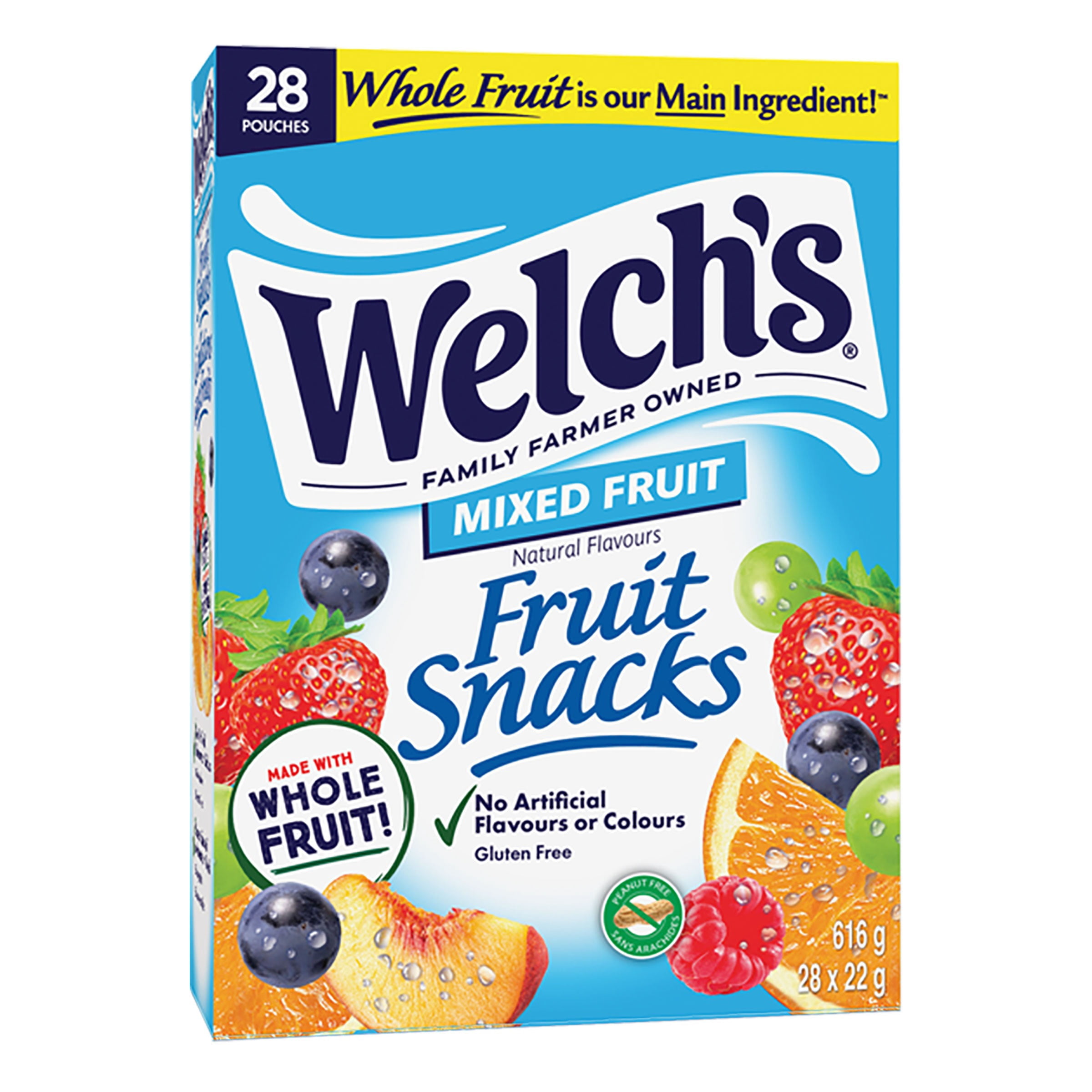 Welch's Fruit Snacks, Mixed Fruit, 28 Packets Snack Box, Gluten Free