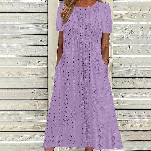 DPTALR Robe d'Été pour Femme, Confortable, Aguichant, Unie, avec Poches, Sans Manches, à Encolure en V, Teinte Lavande Douce. La Robe Présente un design Décontracté et Confortable avec une Coupe Sans Manches, une Encolure en V et des Poches Latérales Fonctionnelles. Fabriquée en polyester Léger, Elle Convient à l'Été et Polyvalente pour les Sorties Décontractées, les Sorties à la Plage Ou la Détente à la Maison. La Robe Est Stylée avec une Coupe Décontractée et des Détails Texturés Subtils, Parfaite pour le Quotidien Ou les occasions Spéciales.