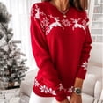 thumbnail image 2 of IROINID Pull-Over en Tricot à Encolure Ronde pour Femmes Pull de Noël Décontracté à Manches Longues, 2 of 7