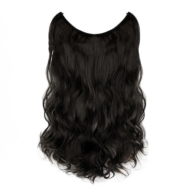 Extensions de Cheveux Synthétiques en V Longues et Bouclées à Vagues d'Eau avec Clips, Pièce pour Cheveux