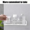 thumbnail image 4 of UsRHHA No Drill Bathroom Wall Shelf, Rectangular Metal Storage Rack Organizer, Multipurpose Adhesive Shelf for Shower Kitchen Toiletries Space Saving, 4 of 6
