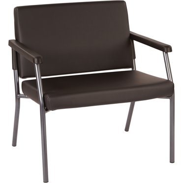 Office Star Bariatric Big and Tall Medical Office Chair with Oversized 29 Inch Wide Seat and Sturdy Metal Frame with Back Reinforcement, 500 Pound Capacity, Dillon Black Faux Leather Fabric