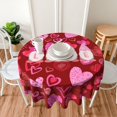 thumbnail image 4 of Valentine''s Day Red Love Heart Tablecloth 60 Inch Mothers Day Table Cloth Waterproof Heart Table Clothes Reusable Circle Table Cover for Holiday Dinner Dining Room Kitchen Decor, 4 of 6