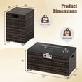 thumbnail image 3 of Costway 2 PCS Outdoor Rattan Fire Table Set with Tank Cover Tempered Glass Tabletop Brown, 3 of 10