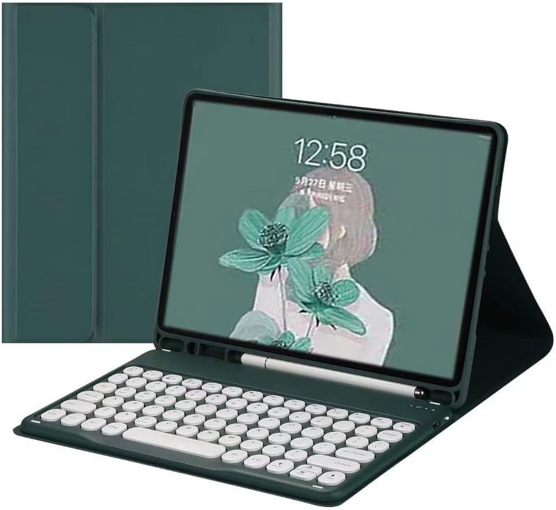 REQO Galaxy Tab A7 10.4 Inch 2022/2020 Keyboard Case with S Pen Holder, Magnetic Detachable Wireless Round Keys Keyboard Case for Samsung Tab A7 Model (SM-P610/P613/P615/P619) (Teal)