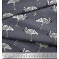 thumbnail image 3 of Soimoi Modal Satin Fabric Heron Block Printed Fabric 1 Yard 42 Inch Wide, 3 of 3