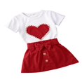 thumbnail image 2 of T-Shirt Imprimé Cœur pour Filles + Jupes Saint-Valentin, 2 of 6