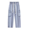 thumbnail image 4 of Styesk Men's Pants Men's Solid Color Pocket Workwear Pantscasual Straight Leg Pants, 4 of 8