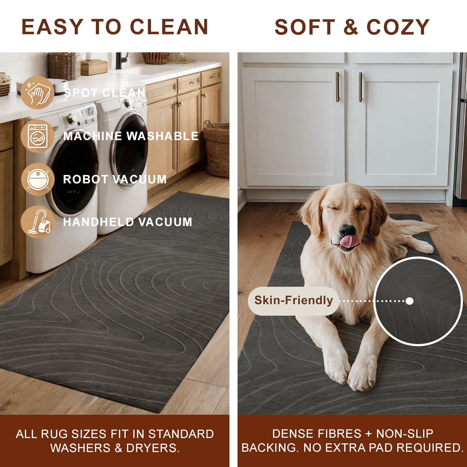 Tapis de Couloir Somos Lavable A la Machine Contemporain/Moderne pour Salon, Chambre, Salle Manger, Entrée, et Plus Encore.