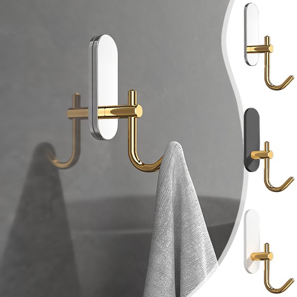 JilgTeok 3 Paquets Crochet à Vêtements Suspendu Coupe-Vent Crochet Adhésif pour Manteau Acier Inoxydable 304 pour Maison Salle de Bain Cuisine Garde-Robe Organisation Gain de Place Liquidation