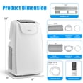 thumbnail image 3 of Costway 12,000 BTU Dual Hose Portable Air Conditioner 3-in-1 AC Unit w/ Remote Control, 3 of 10